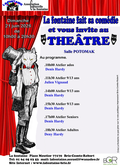 Représentations théâtrales des ateliers enfants, ados, séniors et adultes